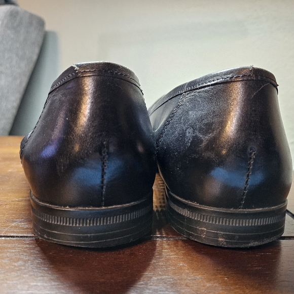 Nunn Bush Genuine Leather woven Loafer Dress shoe black size 7 pre-owned - Picture 4 of 5